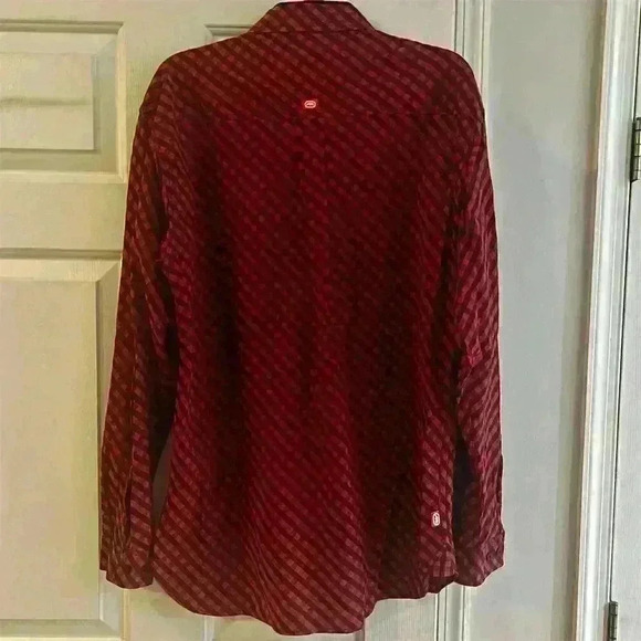 Ecko Unltd. Men's L Red Plaid Long Sleeve Button-Up Shirt Casual - Picture 6 of 6